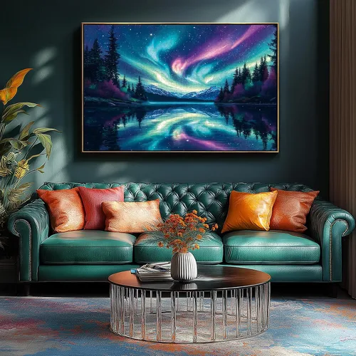 Miniatura 4 de Blueforest Rompecabezas de 1000 piezas para adultos, el agua del lago y la aurora ártica para adultos, rompecabezas de arte difícil, para regalos