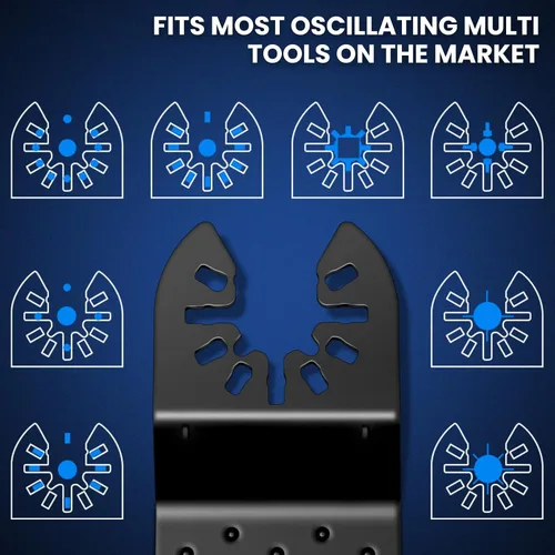 Miniatura 4 de Juego de 50 cuchillas multiherramienta: hojas de sierra oscilantes y cuchillas multiherramienta para madera y metal blando con interfaz
