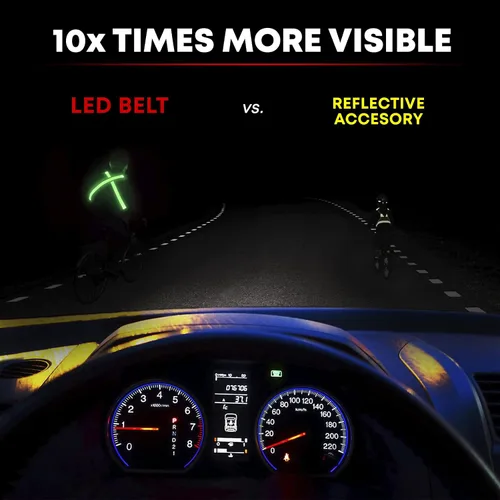 Miniatura 5 de ILLUMISEEN Cinturón reflectante LED Luces LED de alta visibilidad con 2 modos de iluminación Hebilla ajustable de liberación rápida Recargable