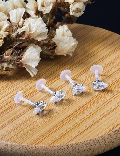 Miniatura 4 de Lcolyoli 32 aretes de cartílago tragus de hélice hacia adelante, 0.63 onzas, piercing para el labio Monroe, piercing para el cuerpo, joyería