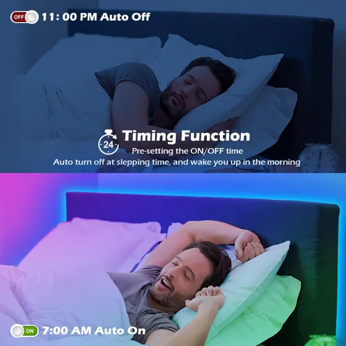 Miniatura 6 de Tira de luces LED inteligentes, con sincronización de música, 5050 RGB, luces que cambian de color, aplicación Bluetooth, control remoto por