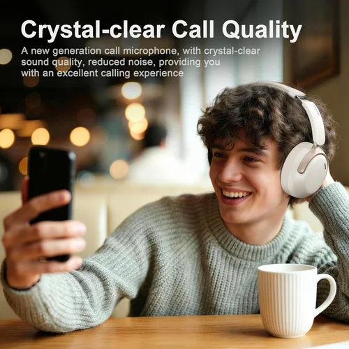 Miniatura 7 de LORELEI QC30 Auriculares híbridos con cancelación activa de ruido, Bluetooth inalámbrico sobre la oreja, piel proteica beige, control activo