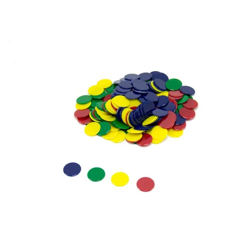 hand2mind Chips de bingo sólidos de plástico, fichas para juegos, manipulaciones de conteo, fichas de juego, contadores de matemáticas para niños,