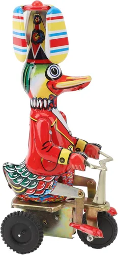 Miniatura 5 de Tbest Juguete de hojalata mecánica, juguete de pato en lata, hecho a mano, delicado reloj retro, juguete de cuerda para adultos, colecciones