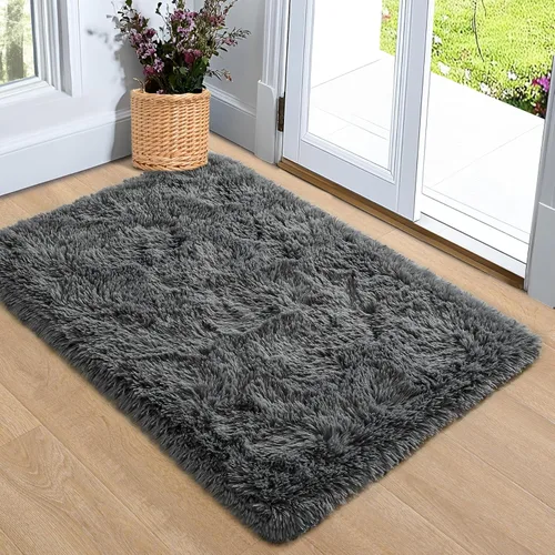 Miniatura 87 de Noahas - Alfombra suave y afelpada para habitación de niña y sala de estar, colorida, decoración para guardería, teñido anudado arcoíris, azul