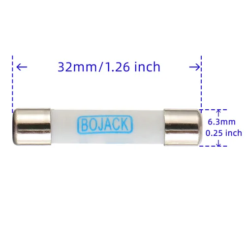 Miniatura 3 de BOJACK Fusible multímetro digital 10A 600V DC de acción rápida latón niquelado cerámica 0.248x1.260 in FF10A (paquete de 5)