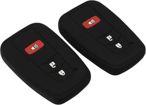 Miniatura 7 de Funda para llavero para Toyota Corolla Hatchback RAV4 XLE Prius de 3 botones 2019-2022, negro y negro Negro Negro