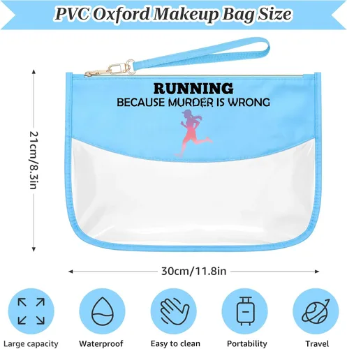 Miniatura 2 de Sazuwu Regalos de triatlón para mujeres, bolsa de maquillaje de regalo para amantes del triatlón, RUNNING(bu), Minimalista