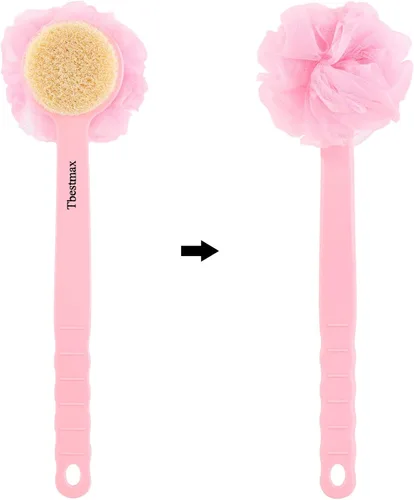 Miniatura 3 de Tbestmax Esponja de esponja para la espalda, cepillo de cuerpo de ducha de mango largo con esponja de malla suave para mujeres, baño exfoliante