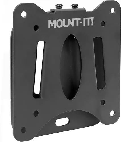 Mount-It! MI-203 Soporte de pared fijo de perfil bajo para TV | Se adapta a pantallas de 13 a 32 pulgadas | VESA 75 x 75 y 100 x 100 | Acero