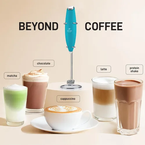 Miniatura 3 de Zulay - Mezclador eléctrico de mano con espumador de leche de doble batidor, espumador de alta potencia para café con motor mejorado para capuchino