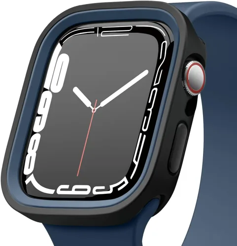 elago Duo - Funda compatible con Apple Watch, protección completa (PC dura + material de TPU), acceso completo a la pantalla (TPU: negro/PC: Jean