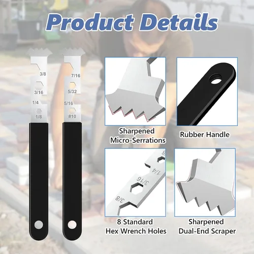 Miniatura 5 de 2 herramientas de extracción de pavimentadoras, extractor de pavimentadora con raspador de juntas, herramienta extractor de acero galvanizado