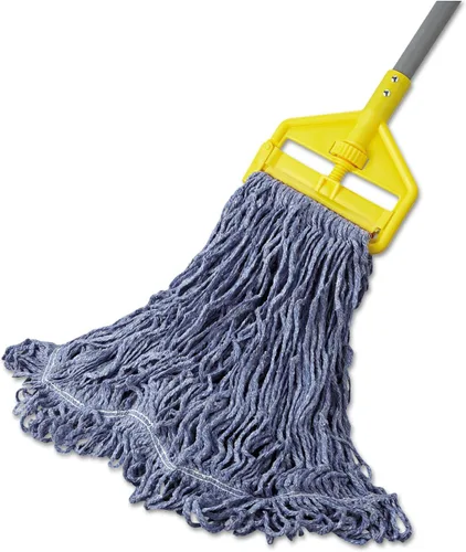Miniatura 3 de Rubbermaid Commercial D213BLU Super Stitch Blend - Cabezal de trapeador, grande, algodón/sintético, azul, 6/cartón