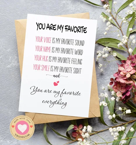 Miniatura 4 de Tarjeta de San Valentín para él, ella, tarjeta de felicitación romántica para marido, esposa, novio, novia, tarjeta de aniversario plegada de 5 x 7