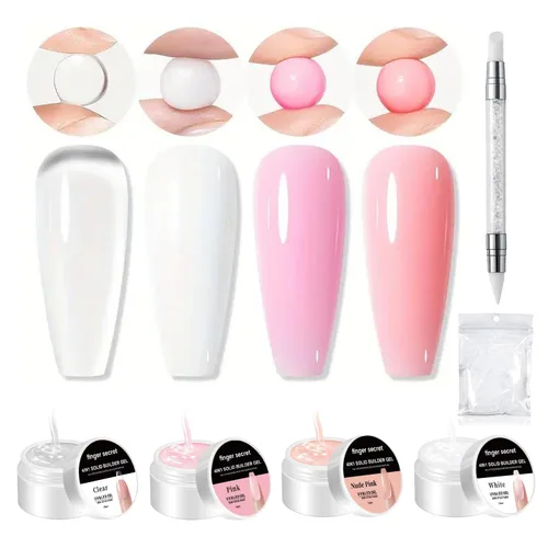 Miniatura 9 de Gel constructor sólido para uñas, 8.47 oz, 4 onzas, kit de uñas de gel constructor, no pegajoso para extensión de uñas, solución de engrosamiento