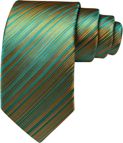 Miniatura 39 de Barry.Wang Juego de corbatas para hombre, corbata de seda a rayas, tejido a cuadros, gemelos formales, negocios, boda