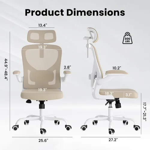 Miniatura 2 de Soohow Silla de oficina ergonómica, silla de escritorio de malla de oficina con reposabrazos de soporte lumbar ajustables, cómoda silla