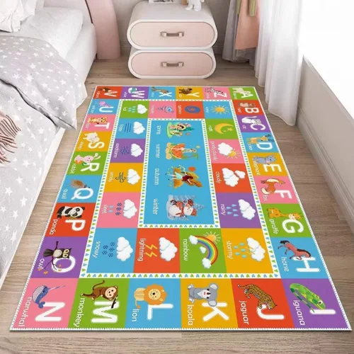 Miniatura 40 de ABC - Alfombra educativa del alfabeto, alfombra de juego de 4 x 6 pies para niños, sala de juegos, tapete antideslizante para niños y niñas Alphabet