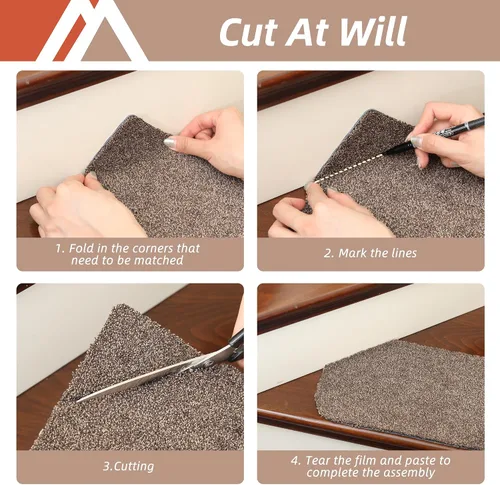 Miniatura 4 de Cosy Homeer - Alfombra antirresbalante para escaleras, de 30.0 x 8.0 in, para escalones de madera, alfombras para niños y perros, 100% poliéster, 15