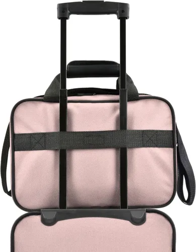 Miniatura 5 de US Traveler Rio Rugged Fabric - Juego de equipaje de mano expandible Rosado Juego de equipaje de mano extensible de tela resistente Rio