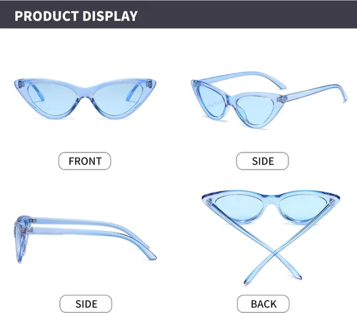 Miniatura 3 de Lentes de sol retro para mujer, con marco de plástico y diseño con estilo ojo de gato YOSHYA