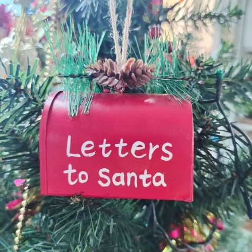 Miniatura 3 de Ochine Mini buzón de Navidad, letras a Papá Noel, árbol de Navidad, colgante, adornos colgantes para decoración del hogar, Navidad, buzón de Papá