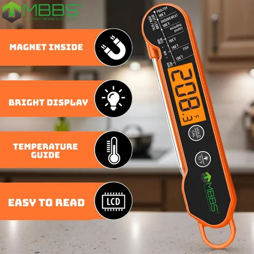 Miniatura 5 de Termómetro de carne de lectura instantánea para cocinar Impermeable IP66 y ultrarrápido Termómetro digital de alimentos para parrilla, cocina