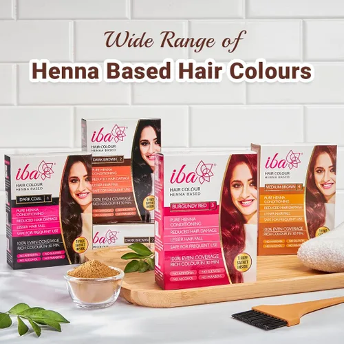 Miniatura 6 de Iba - Coloración de cabello castaño medio para mujer, bolsita de polvo 100 % pura a base de henna, color natural para el cabello y larga duración