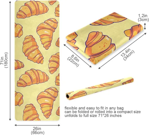 Miniatura 6 de Croissant Yoga Mat Non Slip Thick Kids Eco Friendly Rubber Workout Foldable Yoga Mat Women Exercise