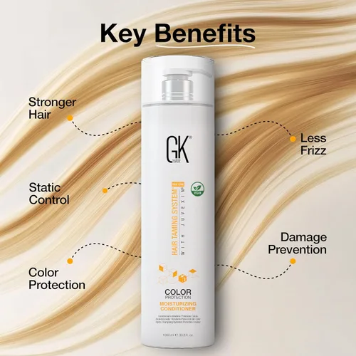 Miniatura 8 de GK HAIR Acondicionador hidratante de queratina global (33.8 fl oz/33.8 onzas líquidas) para protección del color hidratante, daño seco, rizado