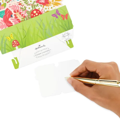 Miniatura 6 de Hallmark Paper Wonder - Tarjeta desplegable para cumpleaños, pensando en ti, felicitaciones o cualquier ocasión (flores y mariposas)