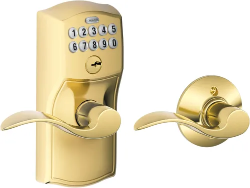 Miniatura 19 de Schlage - FE575 PLY 626 FLA Plymouth - Entrada de teclado con bloqueo automático y palancas Elan, cromado con brocha. Cromo satinado