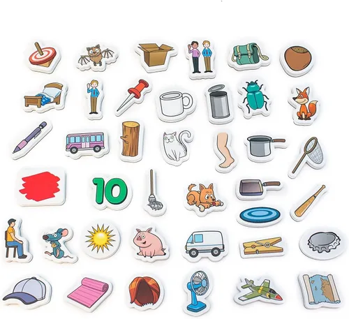 Miniatura 4 de Junior Learning Rainbow CVC Objects - Juego de espuma magnética, 40 piezas, edades de 4 a 5 años, fonía, pre K-K