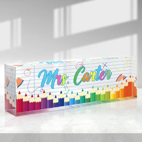 Miniatura 12 de Placa de nombre personalizada, placa de nombre de escritorio personalizada, accesorios de oficina de acrílico, regalos de agradecimiento