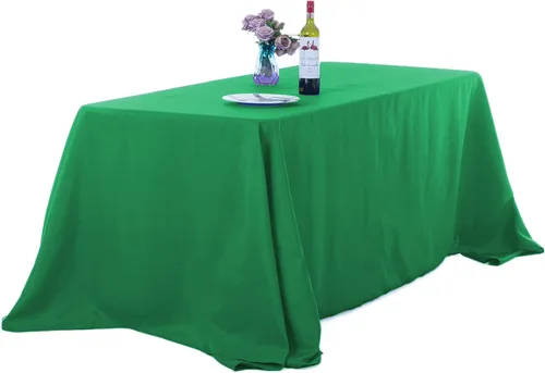 Miniatura 109 de Ascoza Paquete de 2 manteles rectangulares blancos de 60 x 84 pulgadas, tela de poliéster de 4 pies, para bodas, banquetes, restaurantes y fiestas