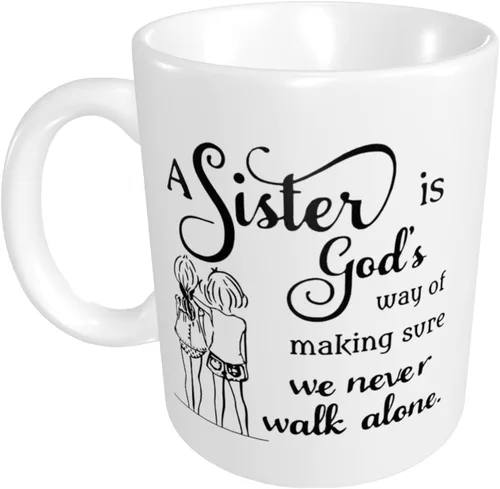 Taza de café divertida de 11 onzas para regalar a la hermana, taza de té de cerámica para mujeres, regalo perfecto para el día de la madre, Navidad,