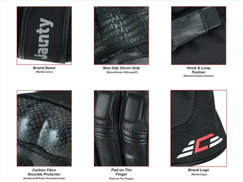 Miniatura 6 de JAUNTY Guantes de moto para invierno para hombres y mujeres, cálidos, con Thinsulate, impermeables, de cuero, con pantalla táctil, para ATV, BMX