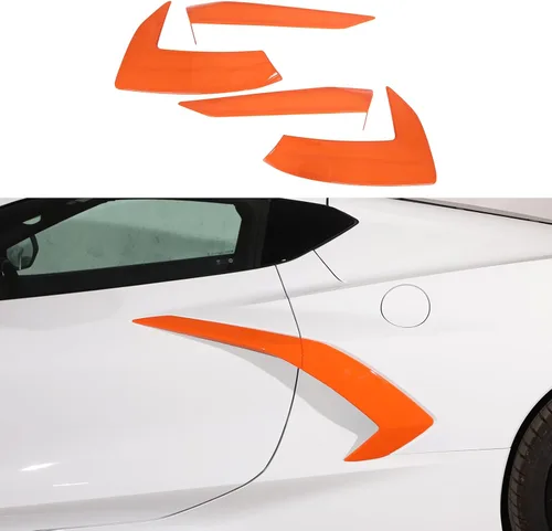 Miniatura 9 de Cubierta de salida de aire lateral de la carrocería exterior compatible con Chevrolet Corvette C8 2020-2026, cubierta de moldura de puerta de Rojo