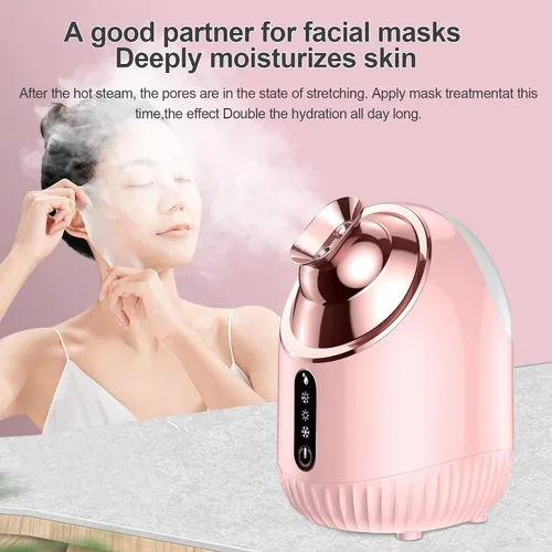 Miniatura 4 de Vaporizador facial - Vaporizador facial nano iónico con niebla fría, cálida y caliente, tanque de agua grande de 8.1 fl oz, humidificador de cara