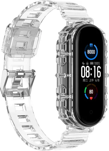 Miniatura 7 de Compatible con Xiaomi Mi Band 5/Mi Band 6 Band con funda, Band Women Girl Crystal Clear Jelly Funda protectora con bandas para Xiaomi Mi Band 5/Mi