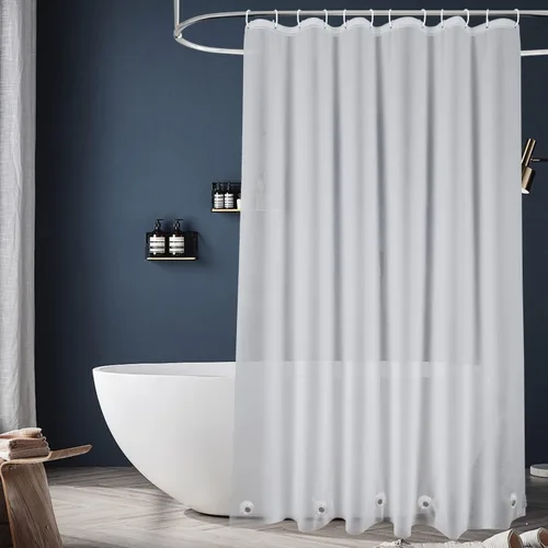 Miniatura 11 de Cortina de baño EurCross con 3 imanes, forro transparente de PEVA 9G, cortina de medio baño 36x72 para ducha