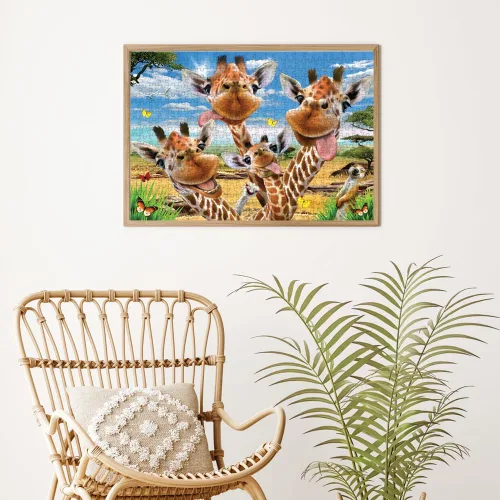 Miniatura 2 de Anatolian Puzzle - Giraffe Selfie - Rompecabezas de 500 piezas #3617, multicolor