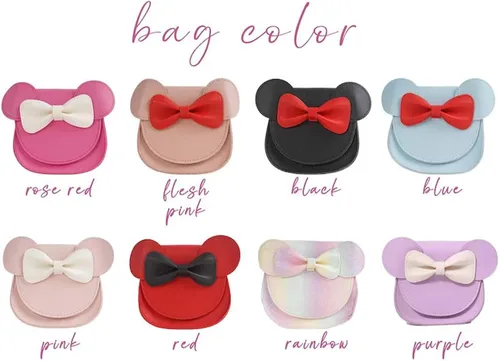 Miniatura 5 de Personalized Cartoon Little Mouse Ear Bow Kids Crossbody Purse, Custom Kid Coin Purse With Name Girl Crossbody Bag Birthday Gift Christmas Gift For