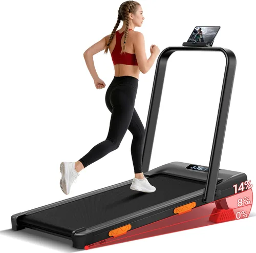 Miniatura 8 de Cinta de correr plegable 3 en 1 con capacidad de 300 libras, 15% para el hogar y la oficina, caminadora de 2.5 HP para debajo del escritorio