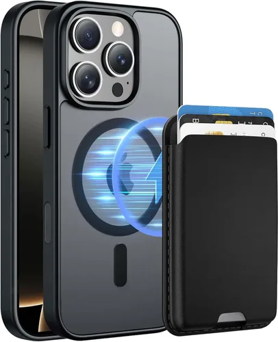 Miniatura 70 de Funda magnética para iPhone 12 Pro Max, cartera magnética desmontable con soporte para tarjetas, [compatible con MagSafe] grado militar, a prueba