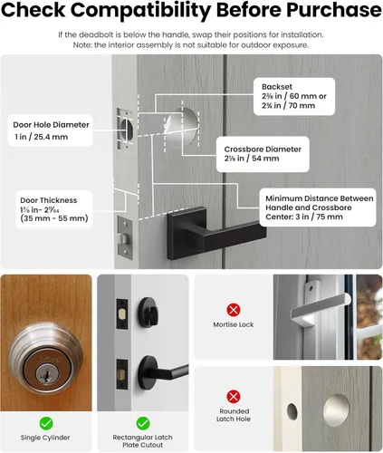 Miniatura 9 de Lockin Veno Plus - Cerradura inteligente todo en uno para puerta delantera - Entrada sin llave de vena de palma y huellas dactilares - Cámara ultra