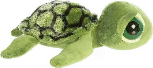 Aurora® Enchanting Dreamy Eyes™ Slide - Animal de peluche de tortuga marina - Mirada cautivadora - Atractivo estético - Verde 11 pulgadas
