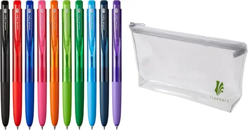 Uni-Ball Signo RT1 0.011 in - Bolígrafo de gel de flujo de tinta suave, bolígrafo de tinta de gel retráctil, ultra micro punto (10 colores)