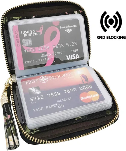Miniatura 3 de Tarjetero de piel para tarjetas de crédito y carnet de identidad, con tecnología RFID, para mujer